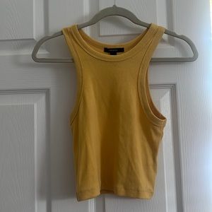 Yellow Cropped Tank Top